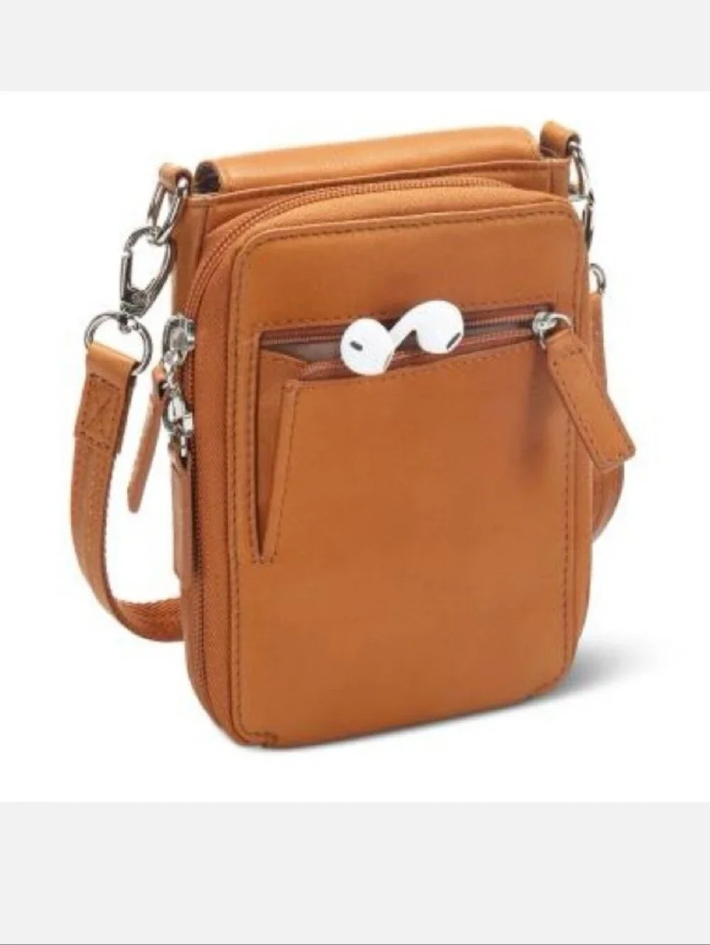 Hammacher Schlemmer • Wearable crossbody leather wallet